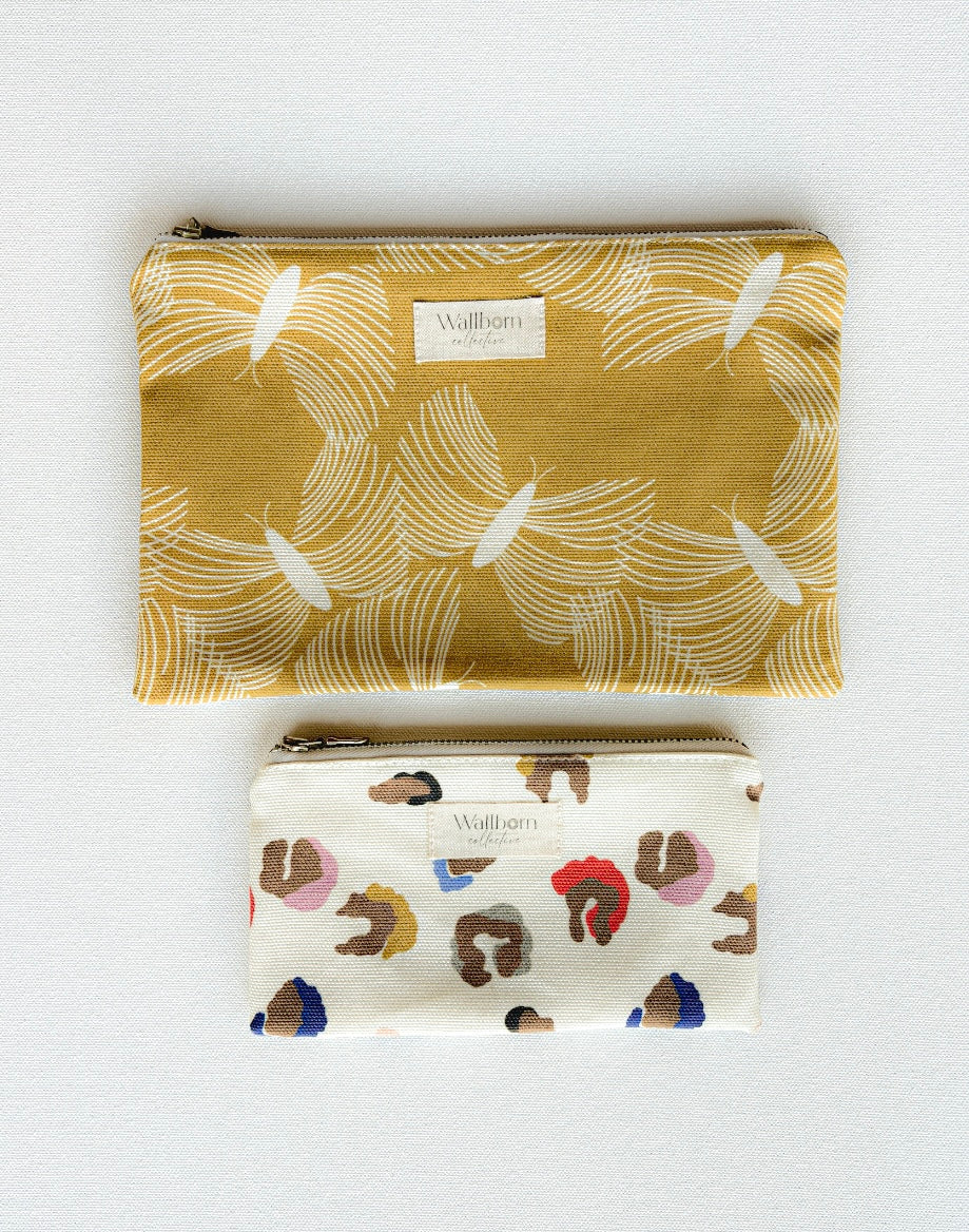 Yellow Butterflies Zipper Pouches - Set of 2