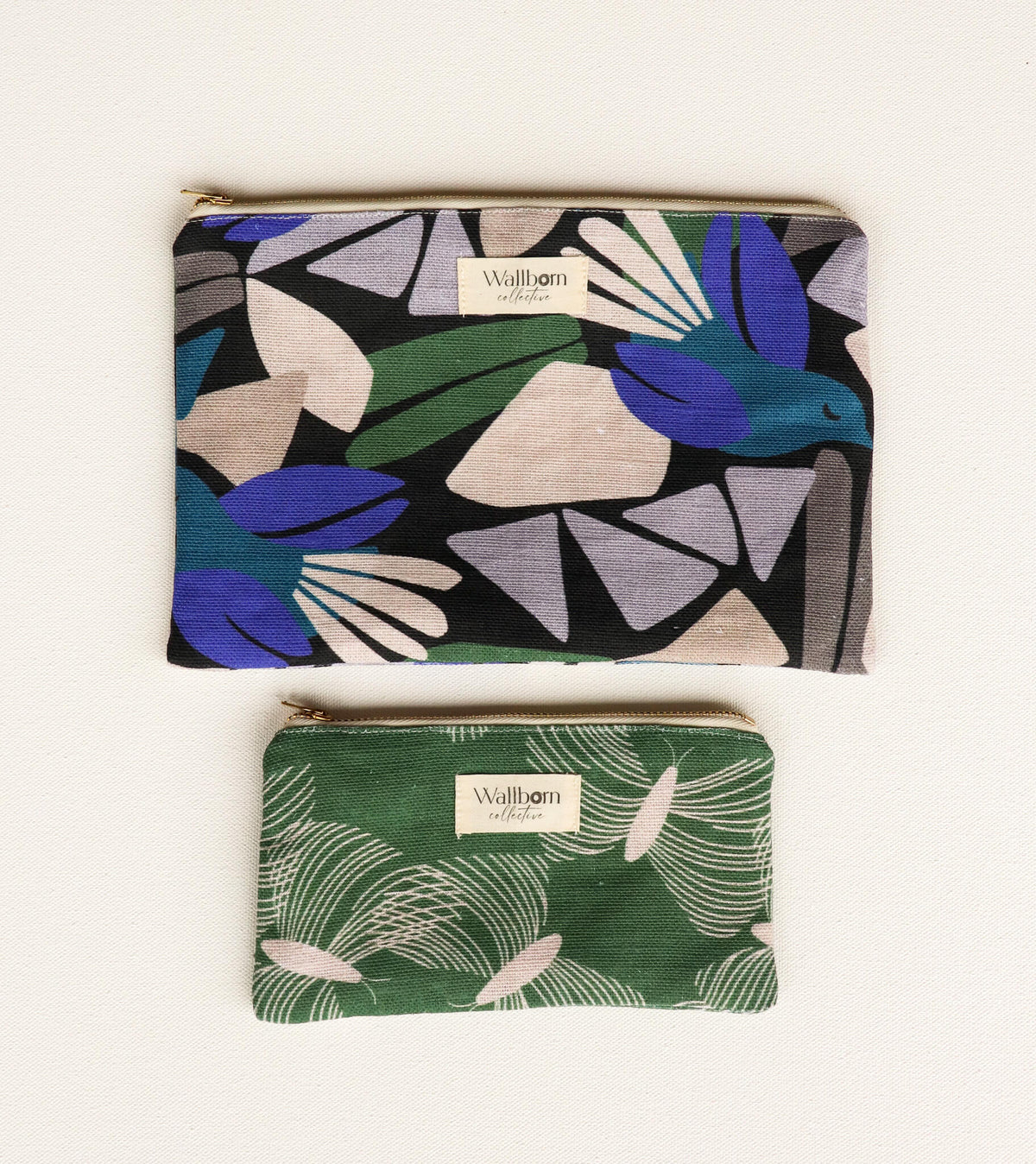 Bird Mosaic Zipper Pouches - Set of 2