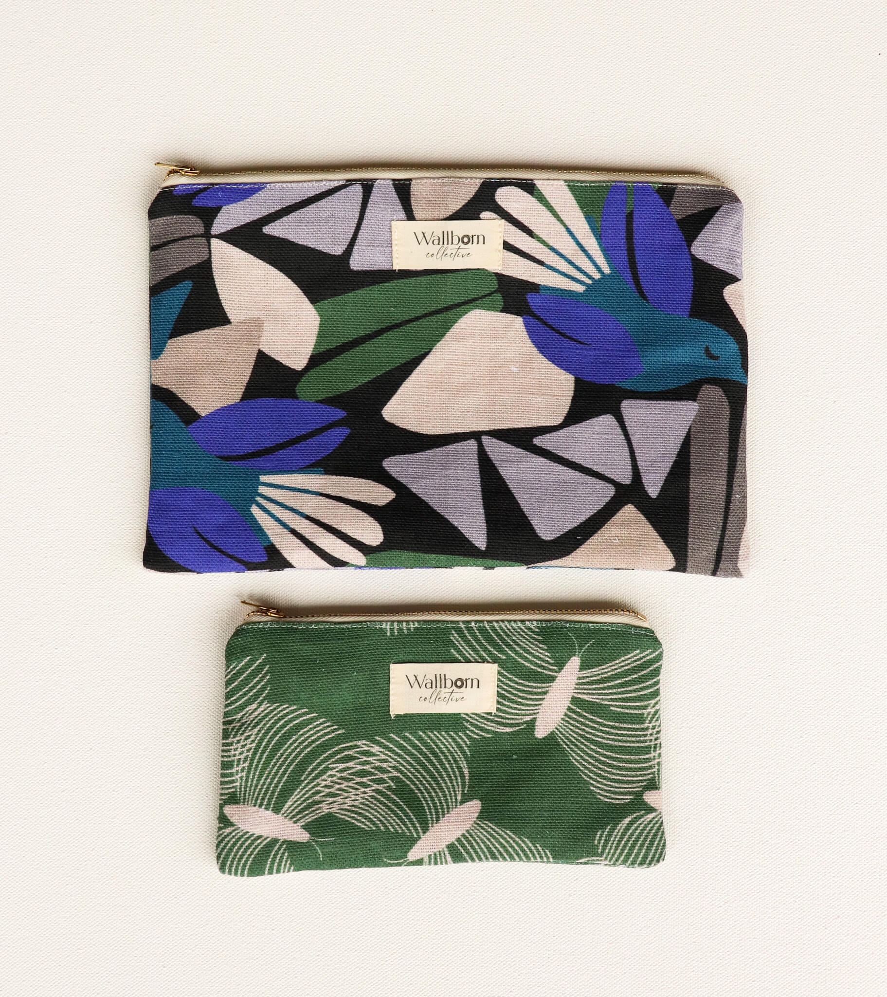 Bird Mosaic Zipper Pouches - Set of 2 - Wallborn Collective
