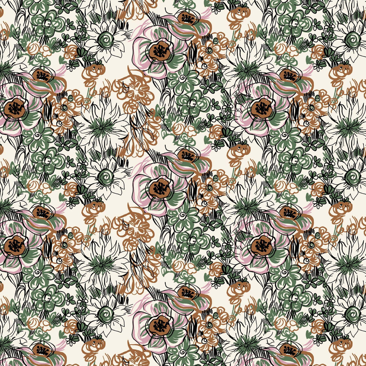 Windy Floral Wallpaper